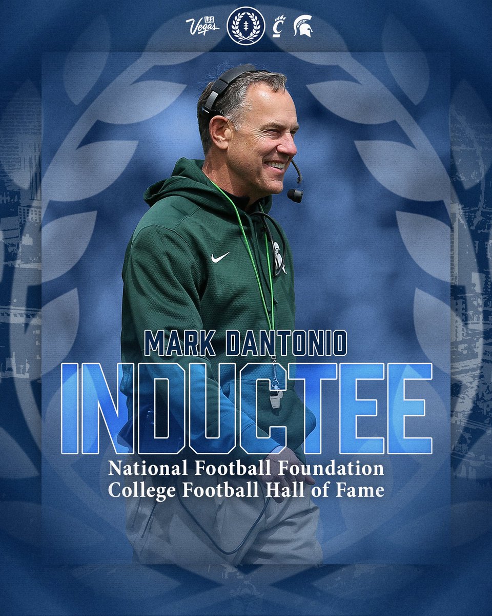 Congratulations to the legendary Michigan State and Cincinnati Head Coach, <a href="/DantonioMark/">Mark Dantonio</a>!

Tune in tomorrow, December 10th, at 6pm PST to see Dantonio get inducted into the College Football Hall of Fame.

Watch here: espn.com/watch/player?i…

#GoGreen #Bearcats