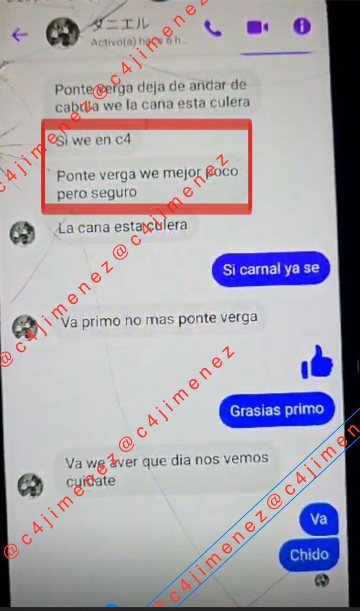 c4jimenez's tweet image. "YA TE SUBIERON a INTERNET… SÍ WE en C4… PONTE VERGA…”
Es una plática entre la rata imbécil y su primo.
Así le advierte q fue exhibido aquí, mientras buscaba asaltar un auto blindado en @AlcCuauhtemocMx
Agentes de @SSC_CDMX lo detuvieron robando más.

El caso #C4EnAlerta