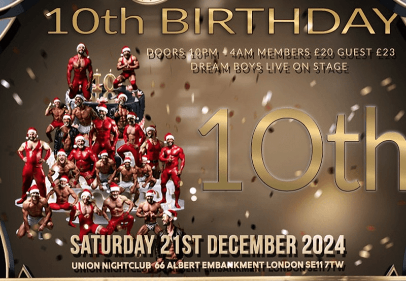10 YEARS of JAMIE HP. 1267 FETISH PARTIES!!!

This month fetish Club master Jamie HP is cooking up a night hotter than a sauna: A show-stopping 10th anniversary bash at UNION on Saturday, December 21st.

Something for everyone UNDER ONE ROOF! (and we mean everything!)