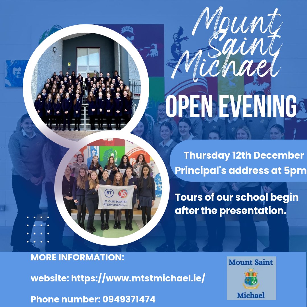 Open Evening: Thursday 12th at 5pm.