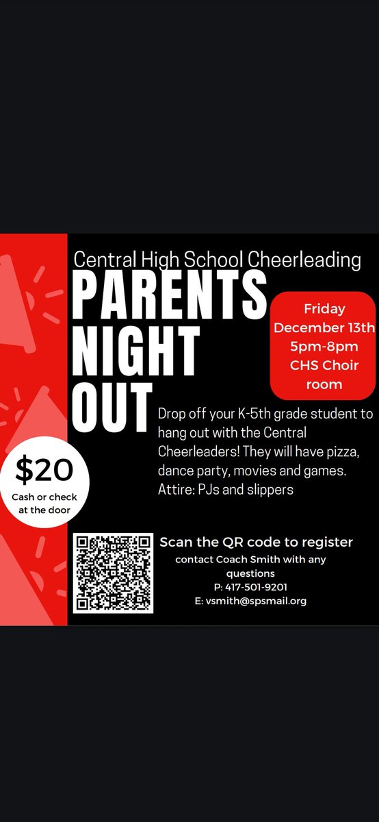 Don't forget to register for Parents Night Out this Friday! Get some time without your K-5 future Bulldog to help Santa.  forms.gle/PVAK3cPRCA6aVw…

<a href="/Central_AD/">Central (SPFD) High School Athletics</a> <a href="/CentralBulldog/">Central High School</a> <a href="/PitCentralHS/">*The Pit* @ THE Central High School</a> <a href="/BoydIBWorldSch/">BoydIBWorldSchool</a> <a href="/Weaver_SPS/">Weaver Elementary</a> <a href="/WellerPanthers/">Dr Rebecca Donaldson</a> <a href="/yorkelemeagles/">York Elementary</a> <a href="/bissettsps/">Bissett Elementary</a> <a href="/WPCatAthletics/">Westport Wildcat Athletics</a>