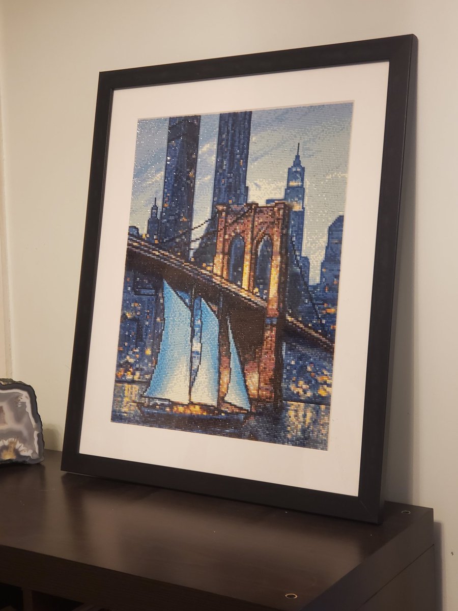 Finally framed the largest of the diamond paintings I completed.  Started and finished this one back in January 2023.