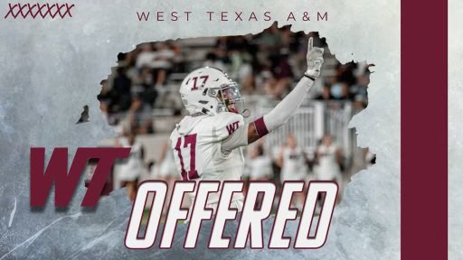 #AGTG after a great conversation with <a href="/BrianMVaughn/">Brian Vaughn</a> I am blessed to receive an offer from West Texas A&amp;M <a href="/LHHS_FOOTBALL/">LHHS Football</a> 
<a href="/13campbell/">Cory Campbell</a> <a href="/CoachStewLH/">Tre Stewart</a> 
<a href="/CoachGainesRec/">CG Recruiting</a> #RecruitLH