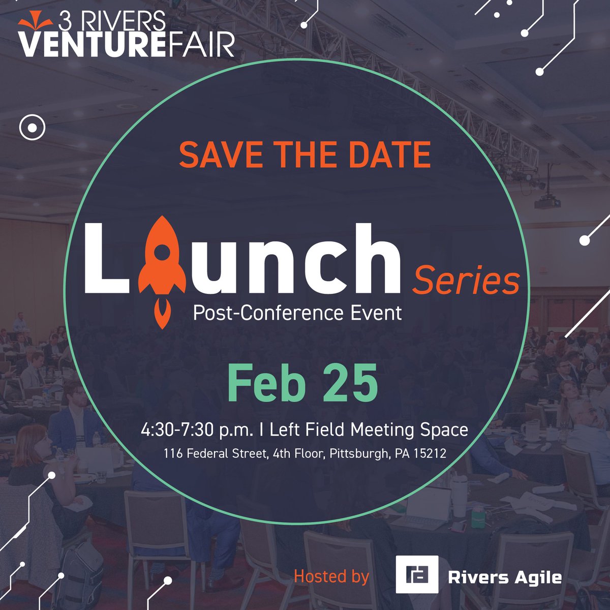 3 Rivers Venture Fair (@3rvf) on Twitter photo Mark your calendars for February 25, 2025! Join us for the Post 3RVF Launch Series at the Left Field Meeting Space hosted by <a href="/RiversAgile/">Rivers Agile</a>. Reserve your spot now: thepvca.org/events?id=64 Mark your calendars for February 25, 2025! Join us for the Post 3RVF Launch Series at the Left Field Meeting Space hosted by <a href="/RiversAgile/">Rivers Agile</a>. Reserve your spot now: thepvca.org/events?id=64