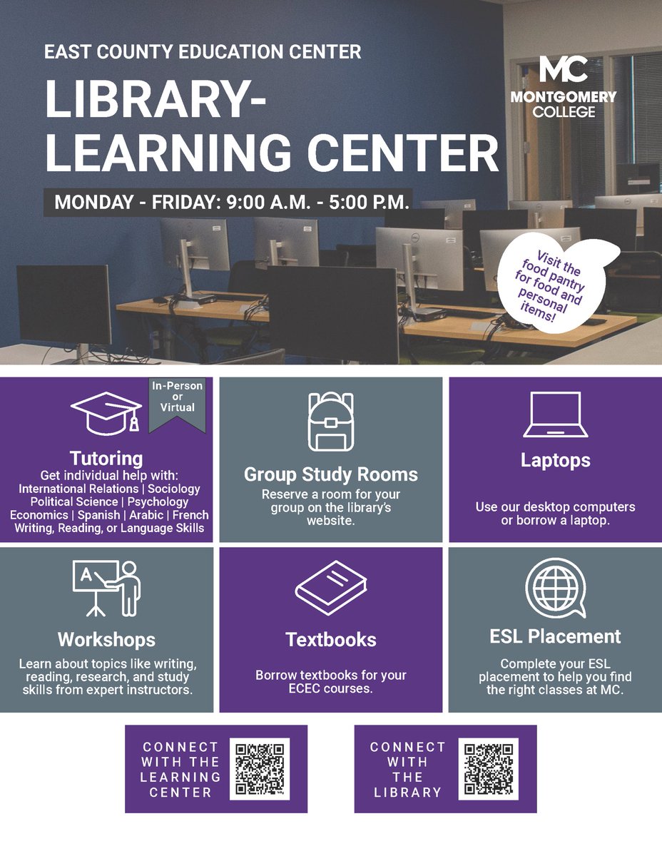 Shinta H. Hernandez, Ph.D. (@profhernandez2) on Twitter photo 🌟 The <a href="/montgomerycoll/">Montgomery College</a> East County Education Center is proud to launch the Library-Learning Center! Hamrawit Tesfa, Suzette Spencer and I are deeply committed to ensuring students have all they need in academic support to be successful. Check out the flyer below 👇🏼 🌟 The <a href="/montgomerycoll/">Montgomery College</a> East County Education Center is proud to launch the Library-Learning Center! Hamrawit Tesfa, Suzette Spencer and I are deeply committed to ensuring students have all they need in academic support to be successful. Check out the flyer below 👇🏼
