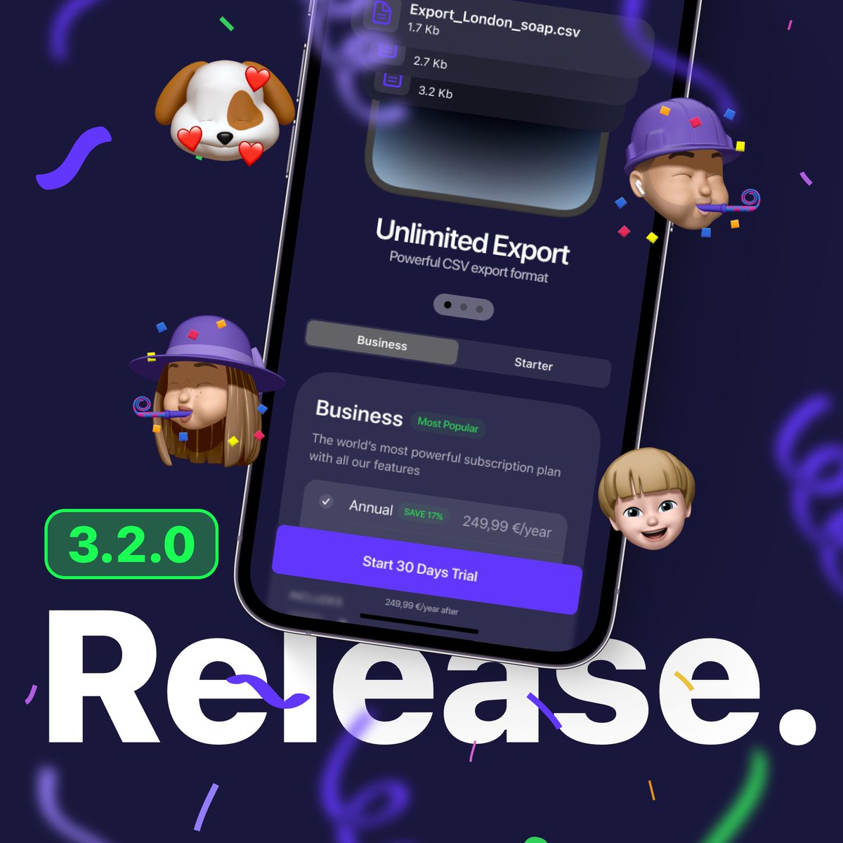 skladapp's tweet photo. 🥳🥳 Big News! Welcome to Sklad 3.2.0 – #Subscriptions and Smarter Tools!

💎 Starter and Business Plans with a 30-day free trial
✅ Import/Export for seamless data handling
🚀 Boosted Performance for faster, smoother management

🏀 Download from #AppStore https://t.co/oA6WMojcoW https://t.co/OxsxuaPYhR