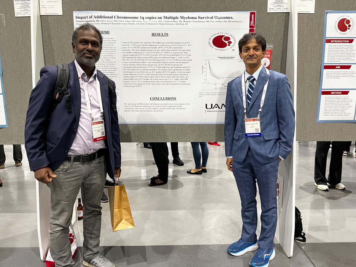 #ASH24 
#UAMS
Our poster on the impact of additional 1q copies on MM survival outcomes