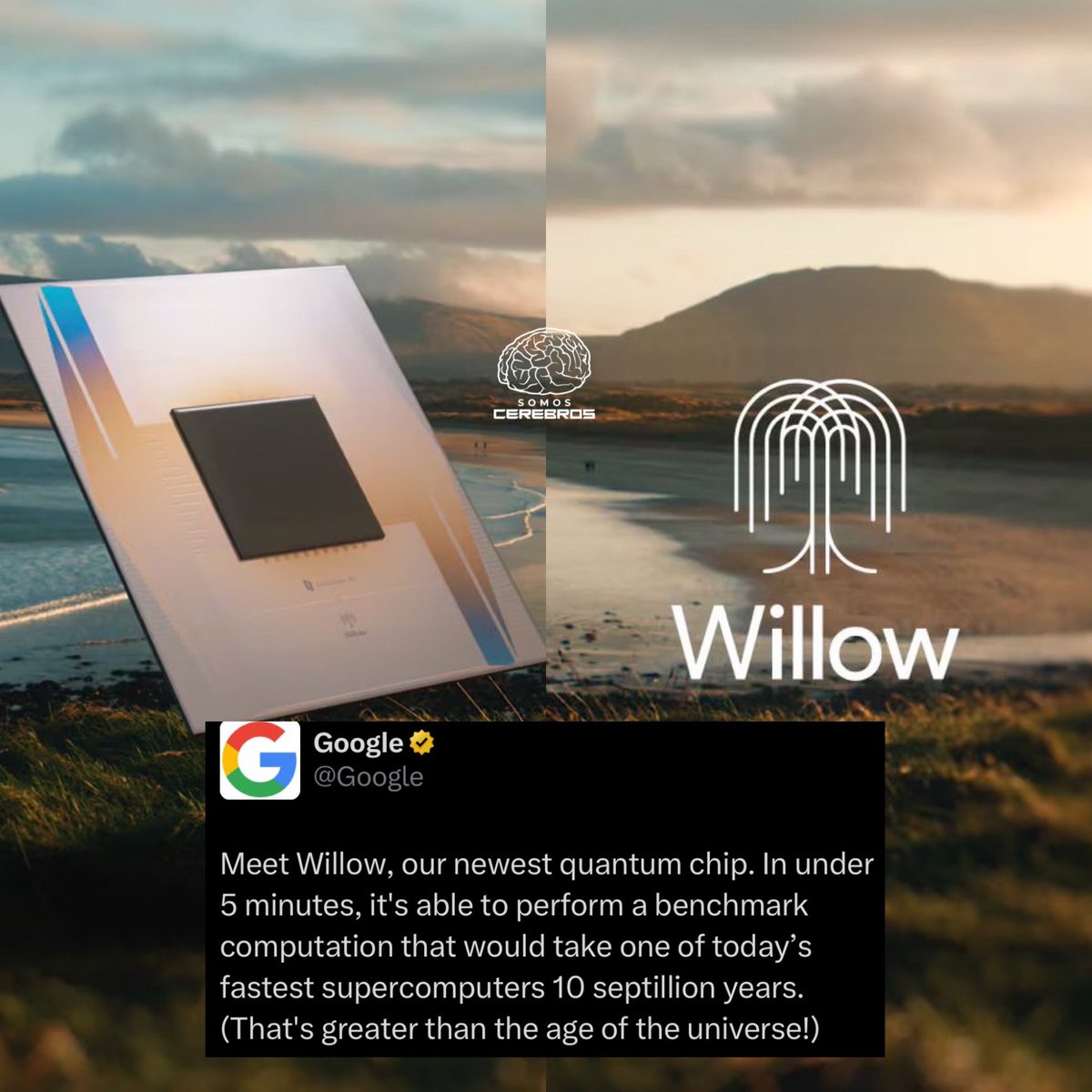 Urgente de último momento: Google acaba de presentar a Willow, un nuevo chip de computación cuántica de última generación.

Google: “En menos de 5 minutos, puede realizar un cálculo de referencia que le llevaría a una de las supercomputadoras más rápidas de la actualidad 10