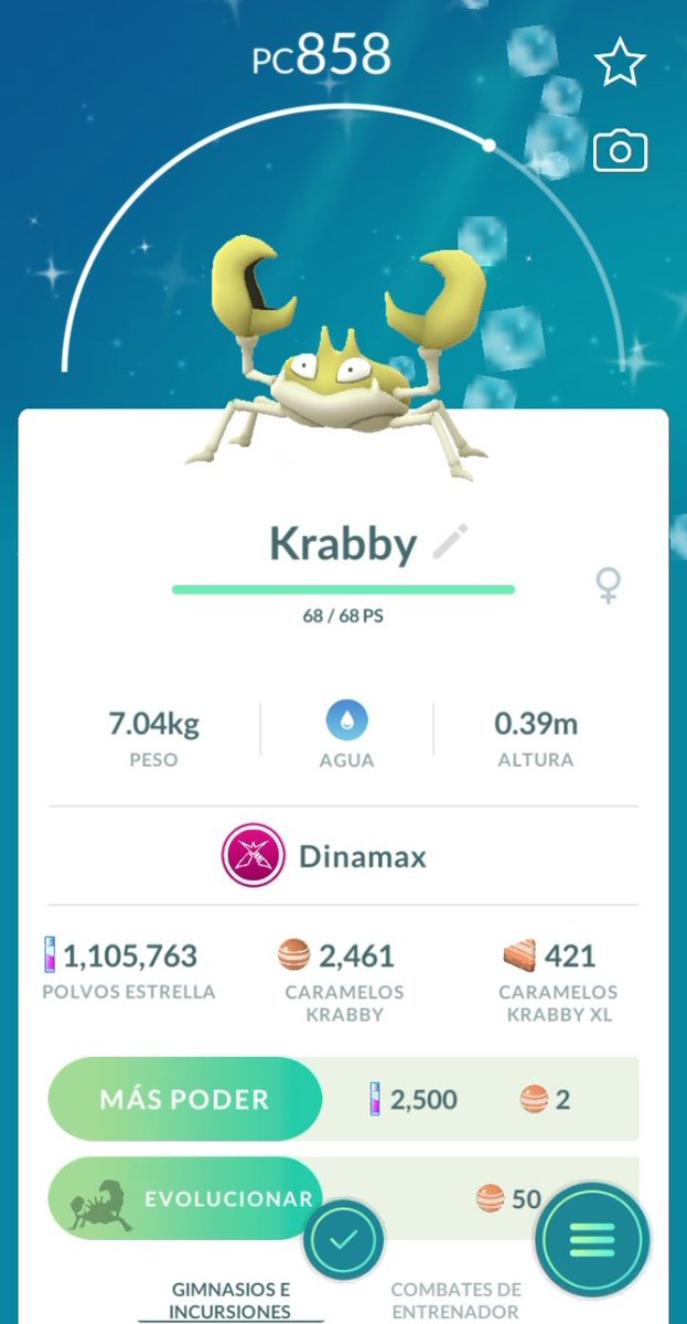 RicardoBlue16's tweet photo. ... soñé tanto con este #Krabby #Shiny logré conseguirlo en su #HoraMax 🙌🏻 uno de mis Pokémon favoritos en general 🦀✨... #Pokémon #PokémonGo #PokemonGOfriends #Brillante #Dinamax #Pokemon #Dynamax #PokemonGOApp #PokemonGo #Variocolor #PokemonDynamax https://t.co/U2h81kgLce