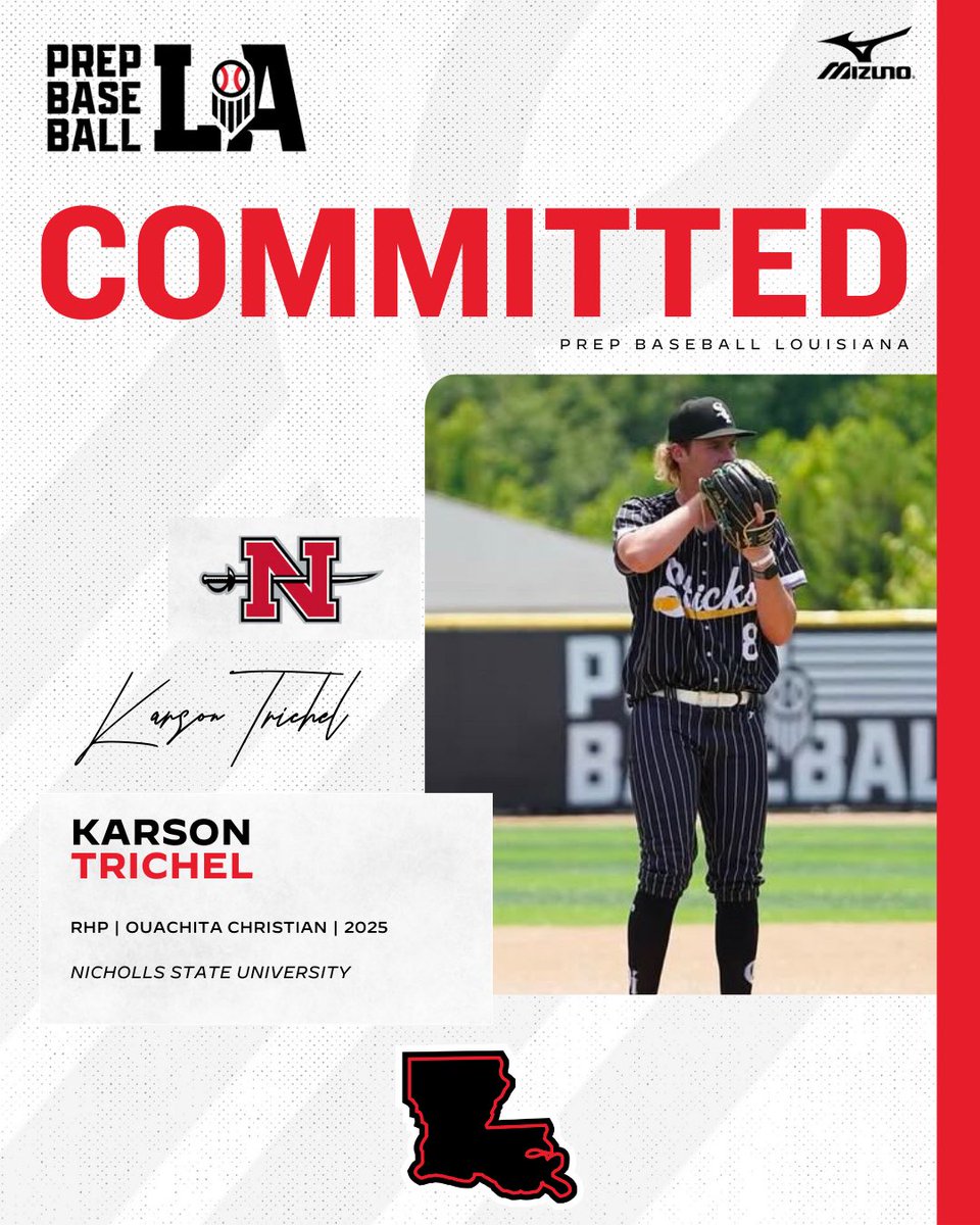 Prep Baseball Louisiana (@prepbaseballla) on Twitter photo Congratulations to 2025 Karson Trichel (Ouachita Christian HS) on his commitment to Nicholls State University. #BeSeen
<a href="/AlexArmandPBR/">Alex Armand</a>
๐ค loom.ly/1OGQAgQ Congratulations to 2025 Karson Trichel (Ouachita Christian HS) on his commitment to Nicholls State University. #BeSeen
<a href="/AlexArmandPBR/">Alex Armand</a>
๐ค loom.ly/1OGQAgQ