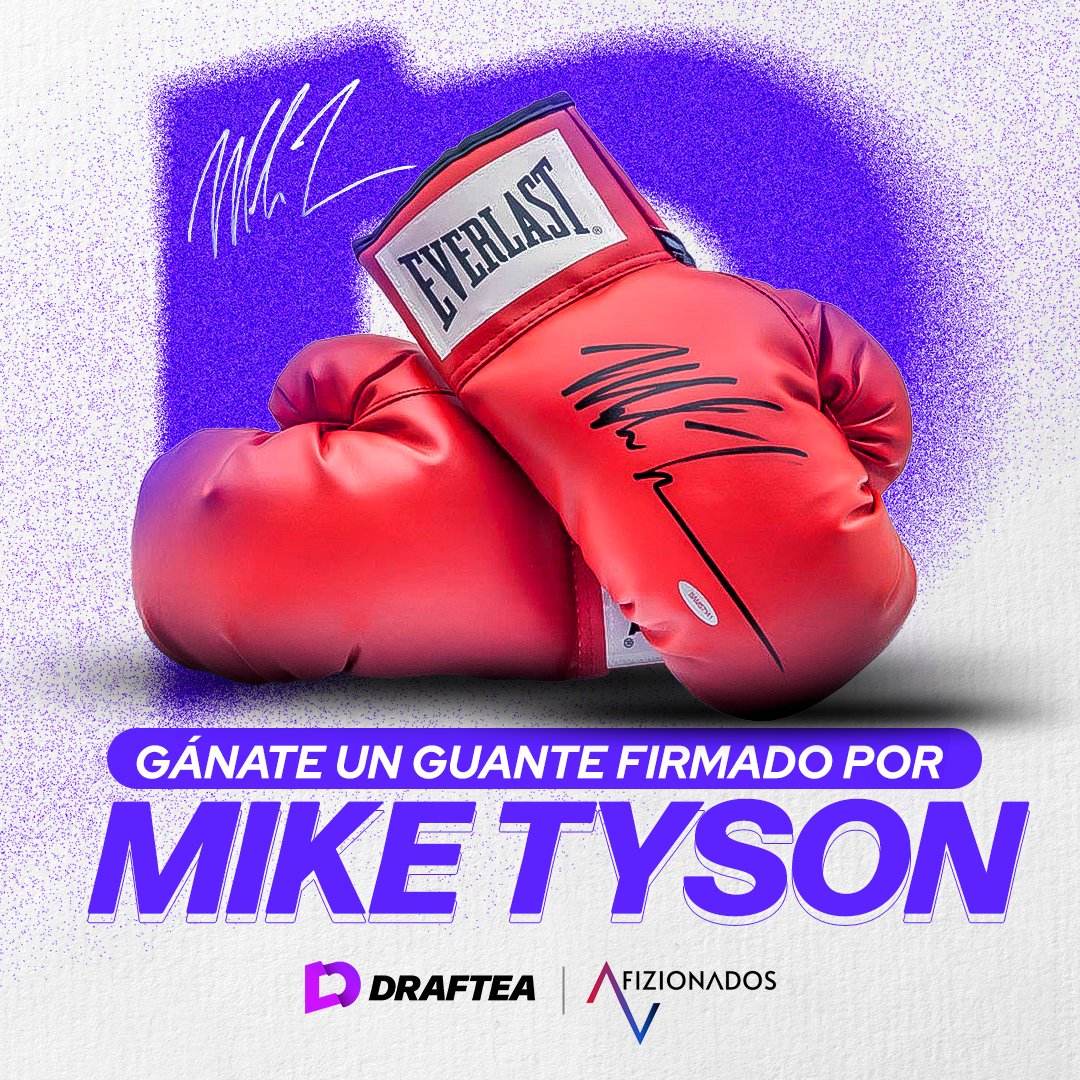 Draftea_Mexico's tweet photo. Premiamos tu dolor con este guante firmado por Mike Tyson 🥊  en colaboración con @Afizionados_io Acá te dejamos las instrucciones para participar 🤩 https://t.co/KwjPKHcLfn