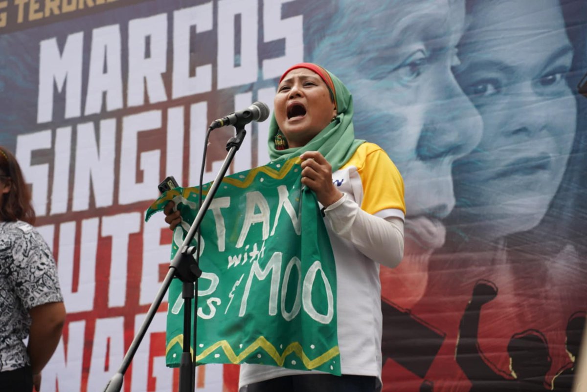 "Si [Rodrigo] Duterte ang dapat ikulong, na may utang na dugo sa aming mga katutubo," Amirah Lidasan of indigenous peoples rights group Sandugo said regarding the series of attacks the indigenous communities in Mindanao suffered during his administration.

According to Lidasan,