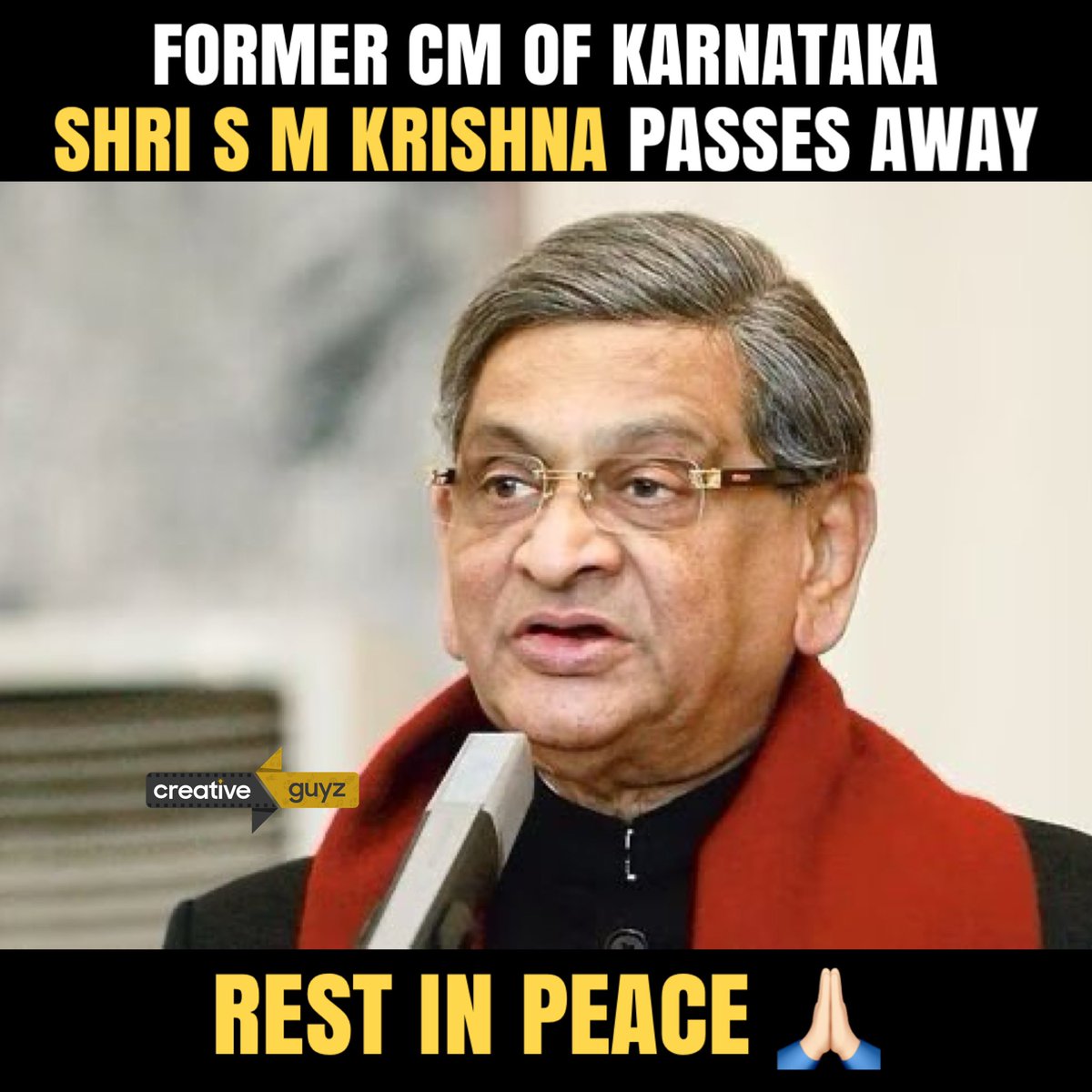 Rest in Peace sir🙏🏻
#SMKrishna #CreativeGuyz