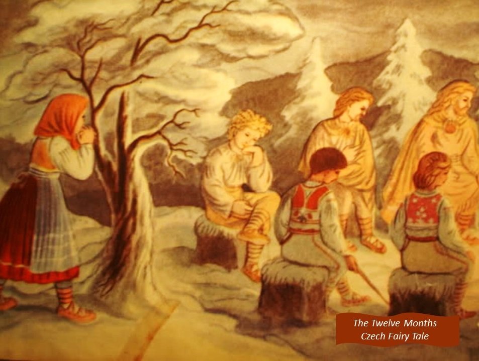 In the Czech tale "The Twelve Months," a girl is sent out in a blizzard to find violets, strawberries, &amp; apples for her stepsister's birthday. Luckily she meets the twelve spirits of the months. March gives her violets, June strawberries, &amp; September apples. #FairyTaleTuesday