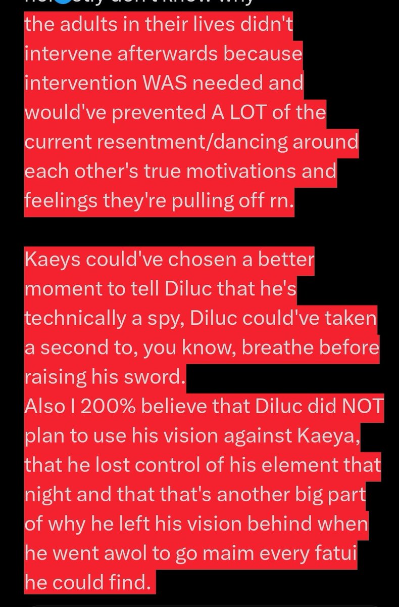 RubeuhmScutuhm's tweet photo. And while we're at it: people are unnecessarily black and white about his fight with Kaeya. They always choose one side and villainize the other.
The reality is that both overreacted, both could've handled the situation A LOT better, both were TEENS and I honestly don't know why https://t.co/yC5UmO0PzI