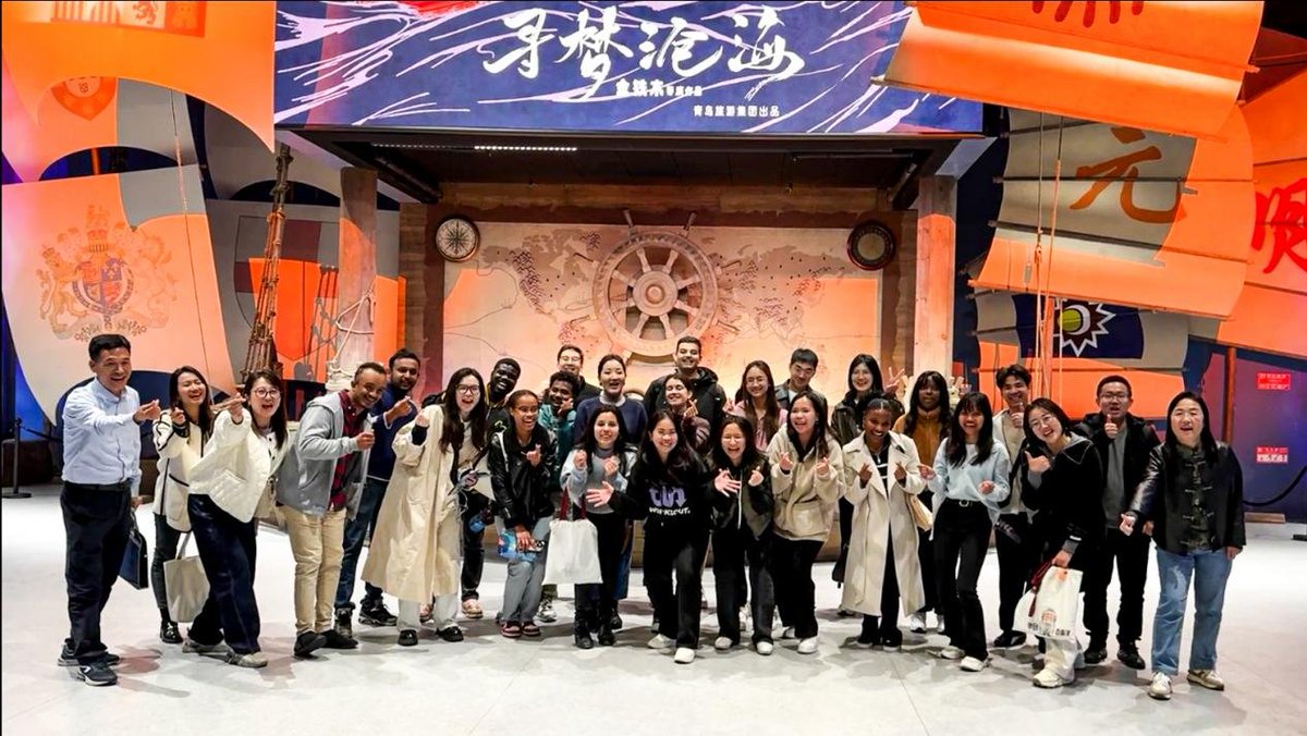 The city is famous for its fresh #beer, modern port and beautiful scenery. Which city is it? Yes, it is #Qingdao in #Shandong province. 

International students from University of International Business and Economics (#UIBE) visited Qingdao in early November🥰, immersing themselves in the history and modernity of the coastal city.  🏙

A student from Yemen said he was shocked by the fast development of China's coastal city and hoped his hometown can learn from and keep pace with it.  

#StudyInChina #EncountersWithChina 
@loveqingdao  @iShandong