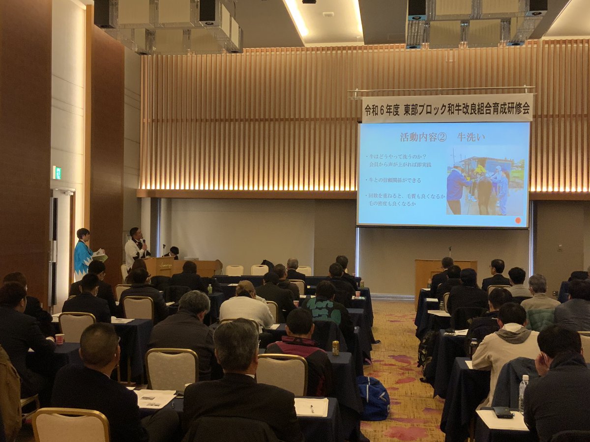 令和６年度東部ブロック和牛改良組合育成強化研修会が行われましたぞ〜❗️
「會津黒べこ推進グループ」が「全共出品への道のり」と題し事例を発表🐂第１３回全国和牛能力共進会への出品を目指して研修を行い、会員同士でレベルアップを図っていますぞ😊
#JA会津よつば #会津よつば #牛 #共進会