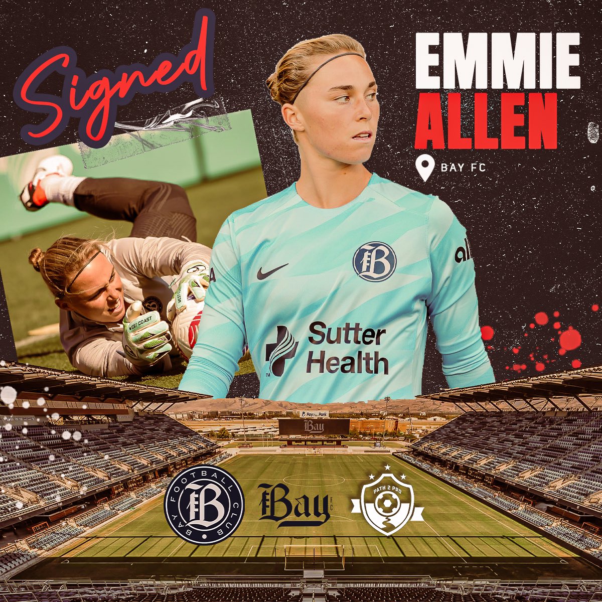 path2prosoccer's tweet image. Thrilled to announce that 🇺🇸 goalkeeper @emmie_allen has signed a new contract with @wearebayfc for the 2025 @NWSL season.

Very well earned and massive congrats to you, Emmie!

Wishing you a fantastic 2025 season.

#Path2Pro // #Path2ProSoccer