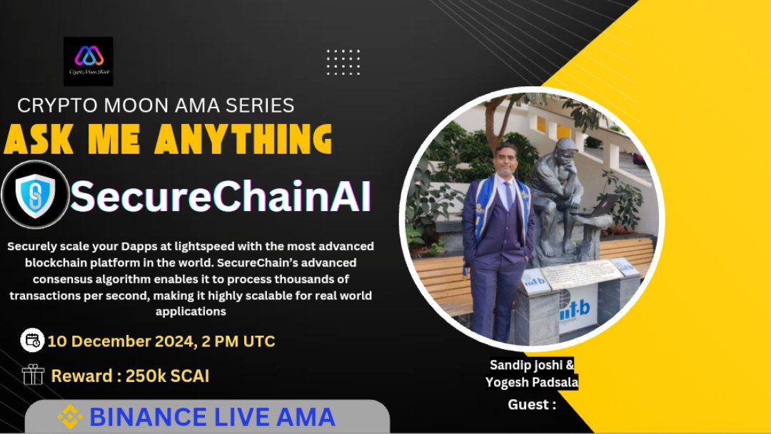 CryptomoonTW's tweet photo. 🎙️ Join us Our special next #BinanceLiveAMA With @SecureChainAI

🕰️  10 December  2024 at : 2:00  PM  UTC 

👑 Reward : 250k #Token

Venue : https://t.co/RnCq3PWnZp

1⃣ Follow :

https://t.co/VETX08mQfz
 &amp;
https://t.co/GXvSBZ27gl 

2️⃣ Like Retweet and Comment your Question https://t.co/Nalw7CwWzi