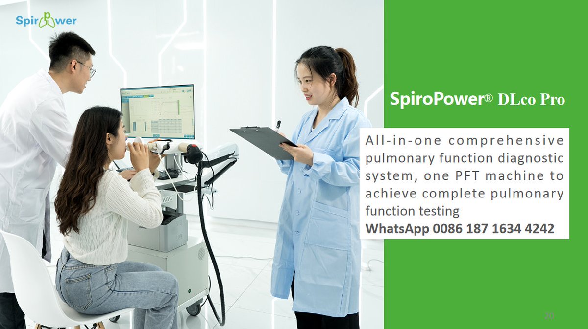 jennyjiangling's tweet photo. The best quality/price ratio from a real manufacturer.
Ultrasonic spirometer/PFT available at the best factory price.
WhatsApp +86 187 1634 4242

#IOS #pulmonaryfunctiontesting #ImpulseOscillometrySystem #smallairways #lungoscillometrytest #DLCO #spirometry #bodybox #respiratory https://t.co/Z6rCZqWG9B