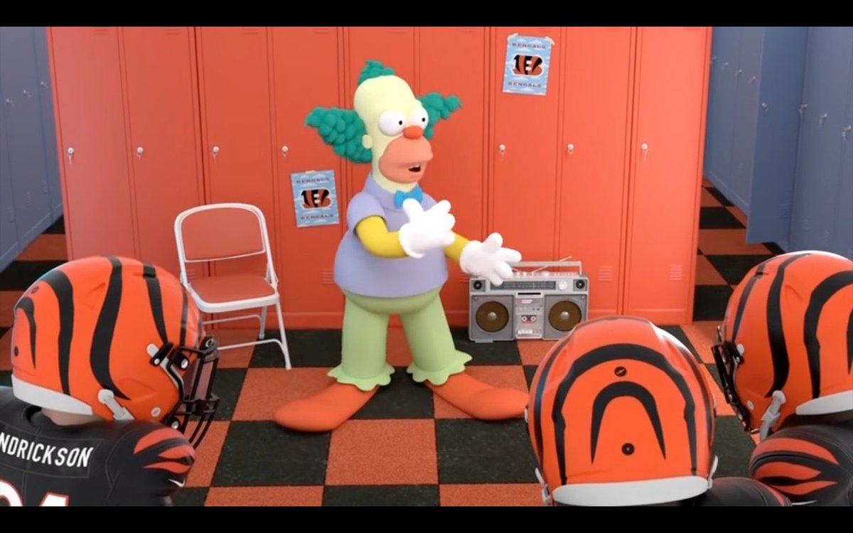 YoshiSZNs's tweet photo. Zac Taylor being Crusty the Clown makes the most sense in the world https://t.co/rfMdjEI63J