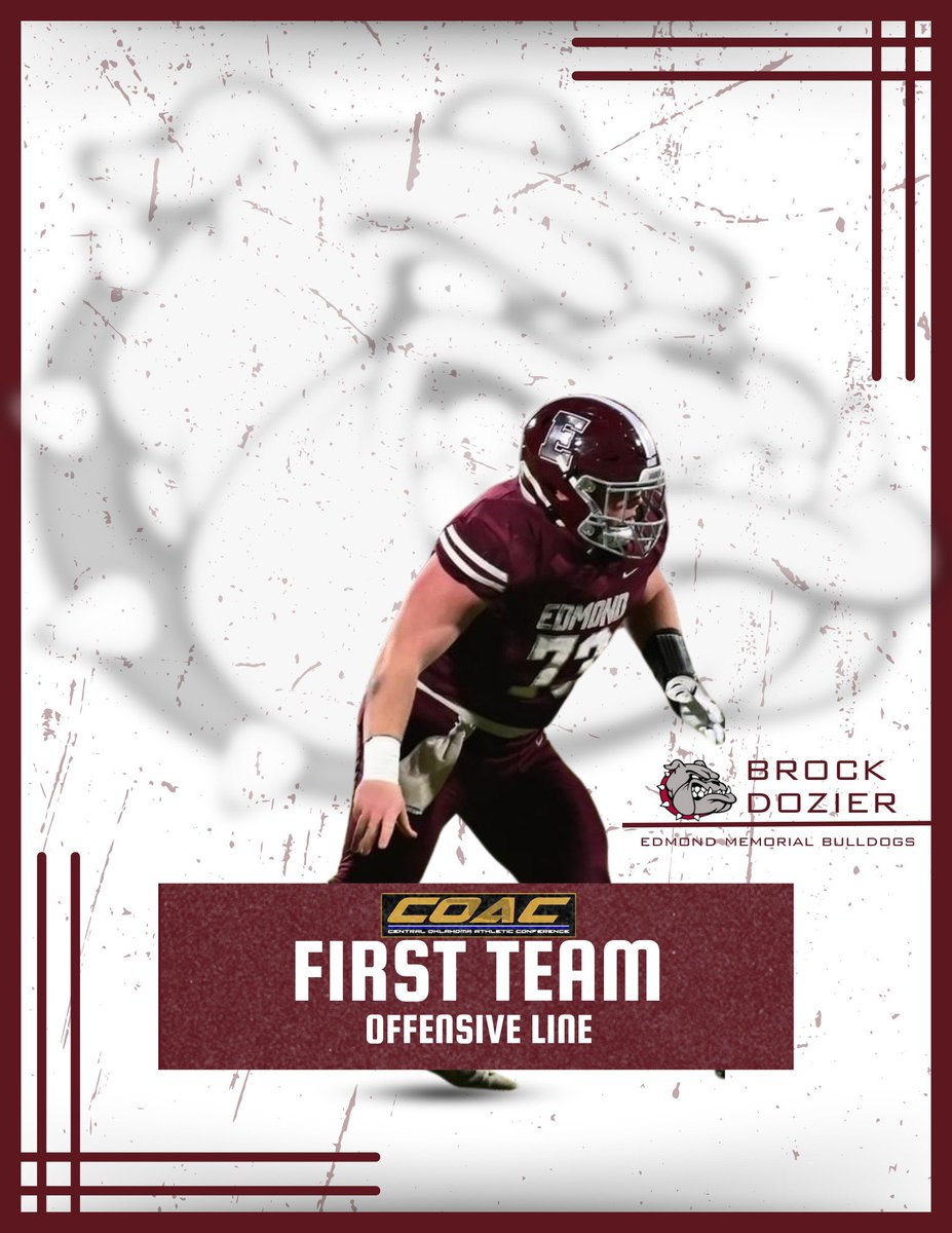 Congratulations to our All-Conference 1st team selections! 

Leland Smith, Sr. DT

Billy McDown, Sr. WR 

Brock Dozier, Sr. C