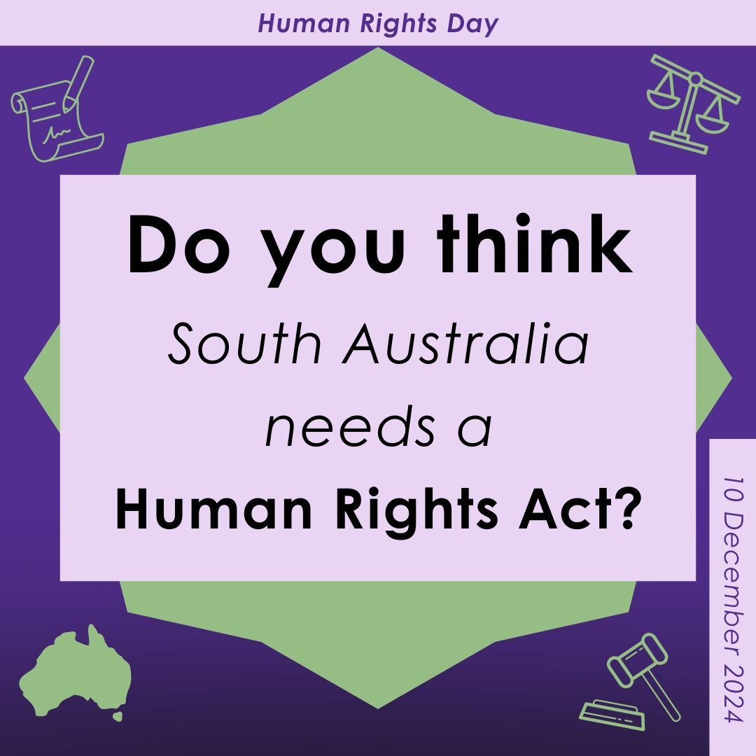 We have given evidence to SA Parliament in support of a #HumanRightsAct. This would benefit all South Australians including people with disability. You can sign a call to action from an SA alliance of organisations to demand enforceable rights for all! buff.ly/4gv3029
