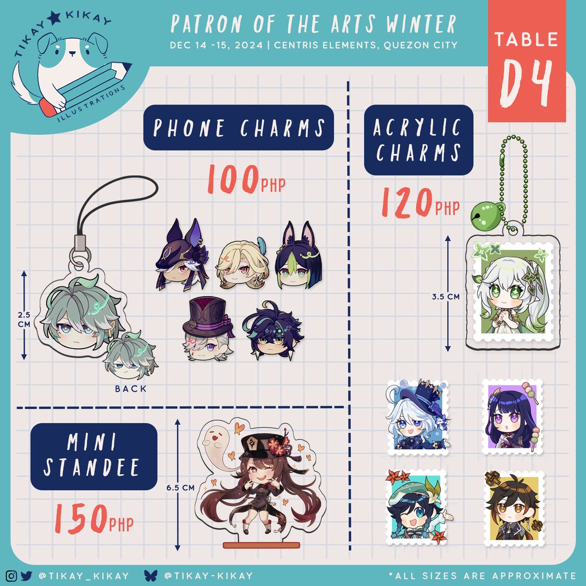 (1/3) Here's my merch catalogue for PotA Winter ❄️ this weekend!! Stocks are somewhat limited! Feel free to stop by if you can 😊
#PatronsoftheArts #PotAWinter

DMs are open for reservations ✨