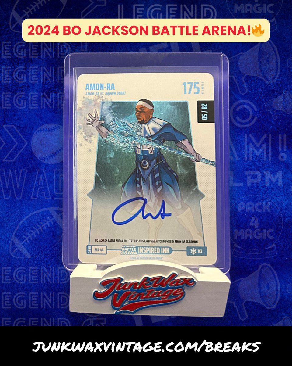 JunkWaxVintage's tweet photo. 🚨 The 2024 Bo Jackson Battle Arena has officially DROPPED, and we're OBSESSED! 🔥⚾  

Our very first Autographs and BattleFoils are HERE, and they’ve already stolen the show. 🏆✨  

#BoJacksonBattleArena #Autographs #BattleFoils #2024Launch #CollectibleGoals #BoJackson https://t.co/7IMKcCzvMa