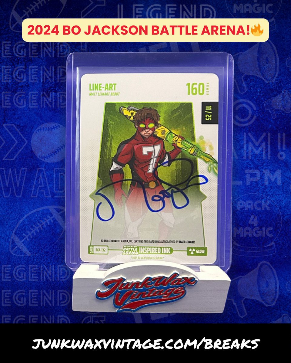 JunkWaxVintage's tweet photo. 🚨 The 2024 Bo Jackson Battle Arena has officially DROPPED, and we're OBSESSED! 🔥⚾  

Our very first Autographs and BattleFoils are HERE, and they’ve already stolen the show. 🏆✨  

#BoJacksonBattleArena #Autographs #BattleFoils #2024Launch #CollectibleGoals #BoJackson https://t.co/7IMKcCzvMa