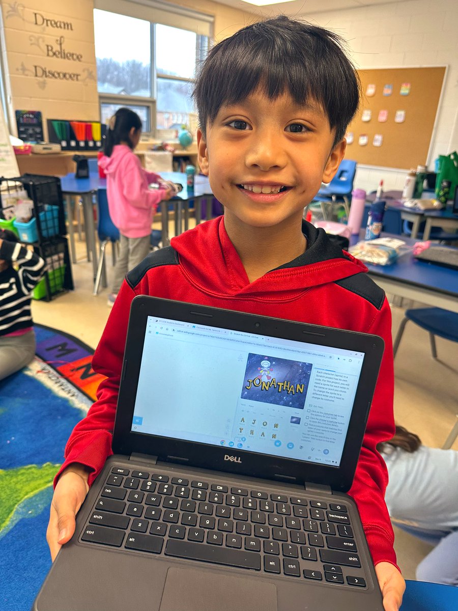 MsNYarra's tweet image. Hour of Code: CS Ed Week!👨🏼‍💻 Super proud of my Gr. 3s for diving in &amp;amp; getting creative w/ coding their names!! 🛫💗 Check out some “behind the scenes” w/ what we’re coding 🤫😄!! …. (Yes, they are in GRADE 3!! 👏🏽🙌🏽)

#CsEdWeek #HourOfCode @LOGICSAcademy #CsFirst #Scratch #STEM