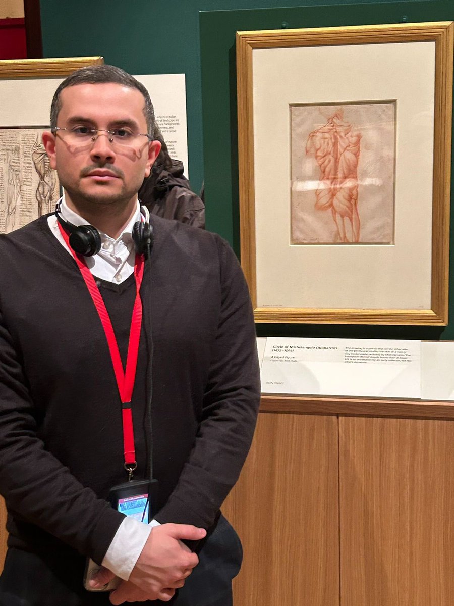 "A scientist with no title, Leonardo da Vinci sketches In the King's Gallery at Buckingham Palace" London