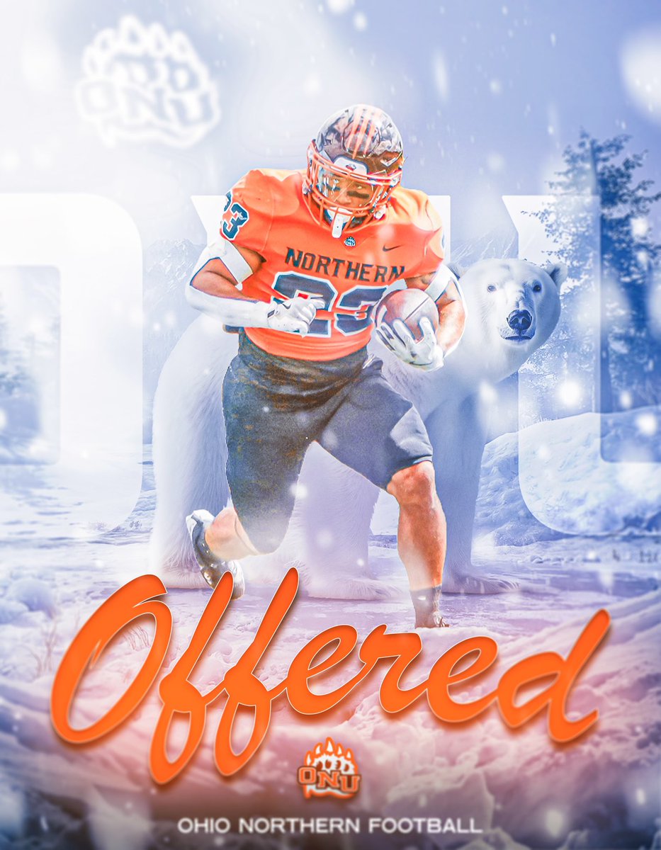 Blessed and excited to have the opportunity to be apart of something big! Thank you coaches for this opportunity and I had a great visit at <a href="/OhioNorthernFB/">Ohio Northern Football</a> today!!! <a href="/Coach_Fries/">Andy Fries ❄️</a> <a href="/GScheutzow/">Glenn Scheutzow</a> <a href="/CoachVThomas/">Von Thomas</a> #Trust