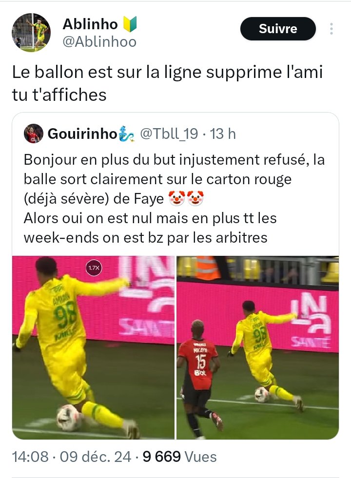 Quand un Ablinhon répond à un Gouirinho... 
Les beaux moments Twitter 😍