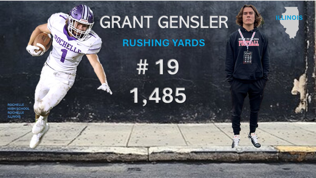 NexGen Top 50 State Stat Leaders:
☑️Illinois
☑️# 19 Rushing Yards - 1,485
✅2025 Grant Gensler <a href="/GrantGensler10/">Grant Gensler</a> 
Rochelle Township HS <a href="/RTHS_Football/">Rochelle Football</a> 
Rochelle (IL)