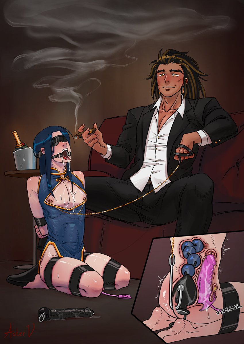 CaimVi's tweet photo. Here's my piece for the Worm Presents Noncon Zine, the theme this time was Opulence!! ✨

I had such a blast drawing this piece, the idea of Mafia AU Lucien using Valerian as an ashtray... aahhhh, the dream~🥰🙏
(thanks to Iseul for the concept as well!) 

CW: #NSFW #noncon #BDSM https://t.co/r2yRcPI0Nk