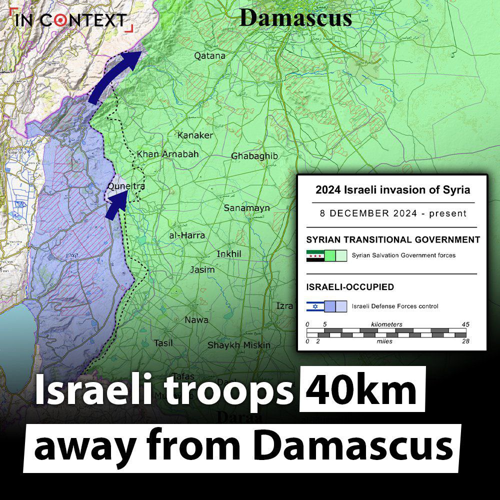 55Bellechasse's tweet photo. C’est incroyable : les terroristes n’ont pas hésité à affronter l’armée syrienne et ses alliés, iraniens et russes en particulier.

Mais une fois tout conquis, ils laissent Israël se servir sans réagir. Ils n’osent même pas entrer en contact.

Pire encore, ils se laissent éliminer les uns après les autres, tandis qu’Israël détruit ports, aéroports, industries, et garnisons.

Bref, on ne sait pas vraiment contre qui ils étaient en guerre, mais on sait pour qui ils ont agi, peut-être sans en être conscients.

Assad a bien fait de partir avec sa famille. Ni les Russes ni les Iraniens ne pouvaient contrer une opération de cette envergure.

Et évidemment… cela annonce une suite interminable de destructions et de colonisations toujours plus féroces et destructrices par Israël.

Vous comprenez qui agit pour le compte du diable ?