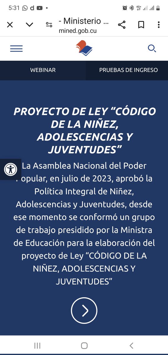 #CubaMined. Te invita a consultar el proyecto de Ley Código de la niñez, adolescencia y juventudes mined.gob.cu/proyecto-de-le…