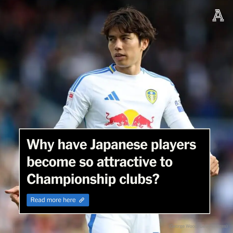 TheAthleticFC's tweet photo. Eight teams in the Championship now boast a Japanese player on their books.

Certainly there's an upward trend, but why?

@nancyfroston explains.