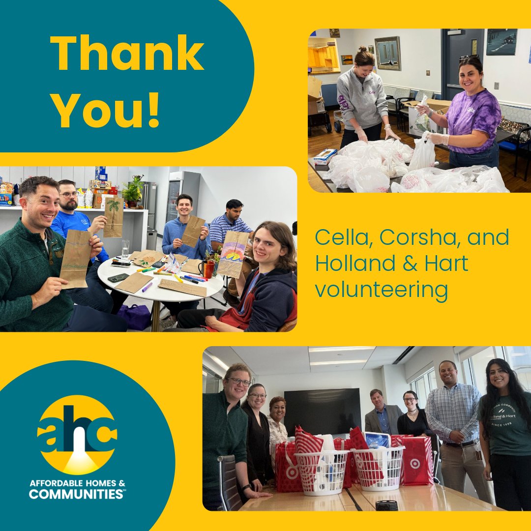 Affordable Homes & Communities (@ahcinc) on Twitter photo Recently, employees from <a href="/CellaServices/">CellabyRandstad</a>, Corsha, and <a href="/HollandHart/">Holland & Hart LLP</a> helped provide food & support to our residents. This holiday season, we need volunteers for food distributions & holiday events. Join us in making the season brighter for our residents: signupgenius.com/go/70A0844A4A7…. Recently, employees from <a href="/CellaServices/">CellabyRandstad</a>, Corsha, and <a href="/HollandHart/">Holland & Hart LLP</a> helped provide food & support to our residents. This holiday season, we need volunteers for food distributions & holiday events. Join us in making the season brighter for our residents: signupgenius.com/go/70A0844A4A7….