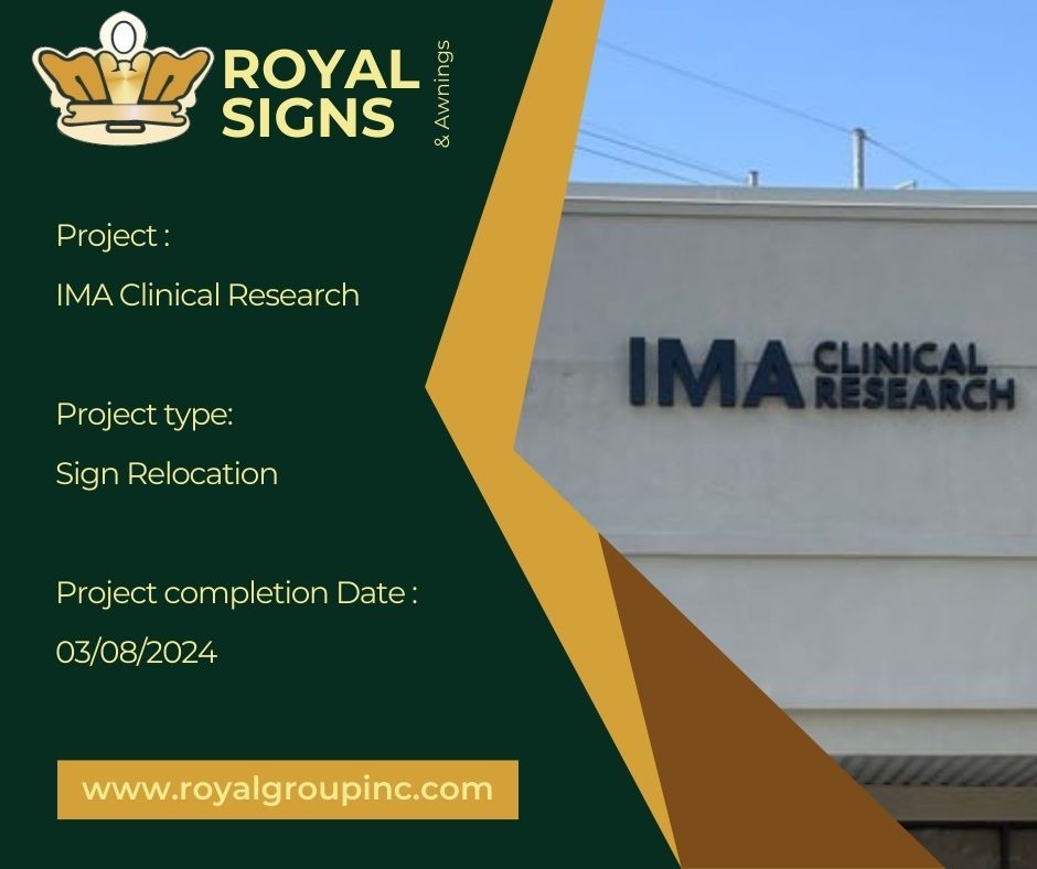 royalsigns_ATX's tweet image. We’re thrilled to showcase this storefront sign created for IMA Clinical Research. Designed to reflect their cutting-edge work and professionalism, this sign ensures they stand out while making a great first impression.
#SignCompanyNearMe #NationalSignCompany #HTX #DFW #ATX