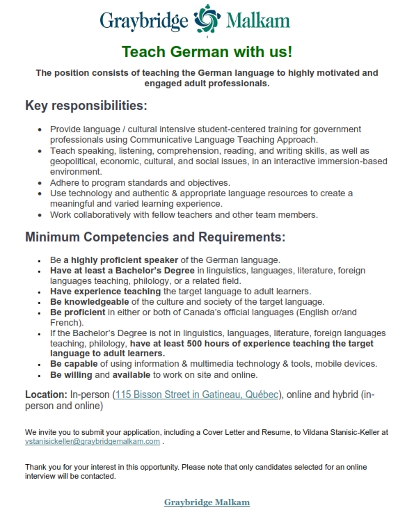 GM is recruiting #German ##Language #Instructors!