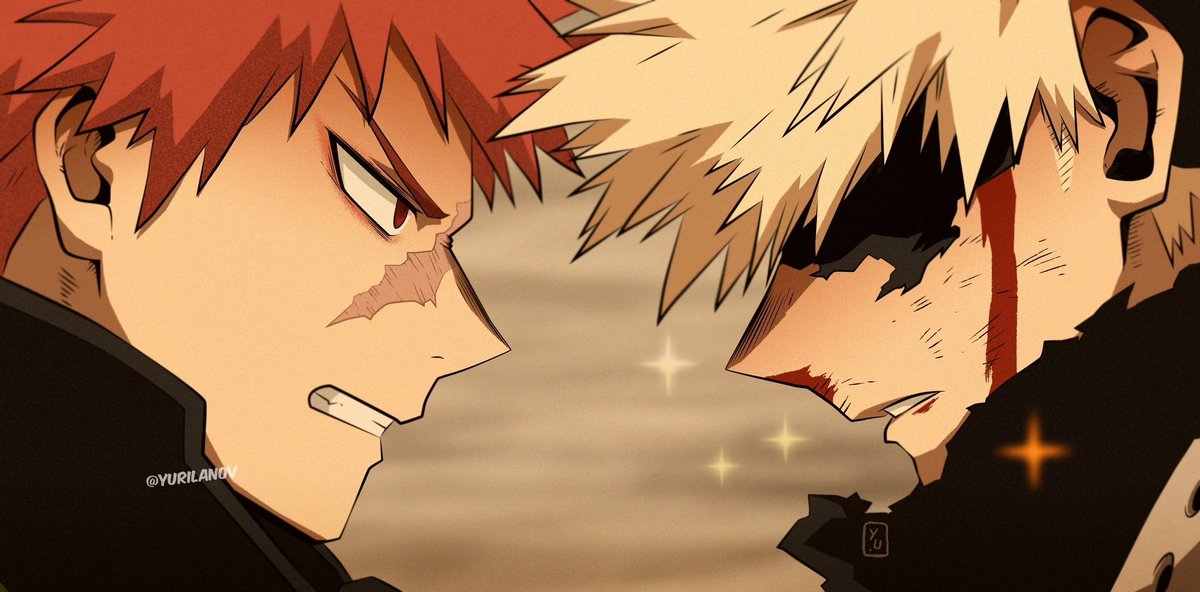yurilanov's tweet image. [parallels] “fight…for him, katsuki” 💥

#mhafanart #kudoichi #bkdk #bakudeku