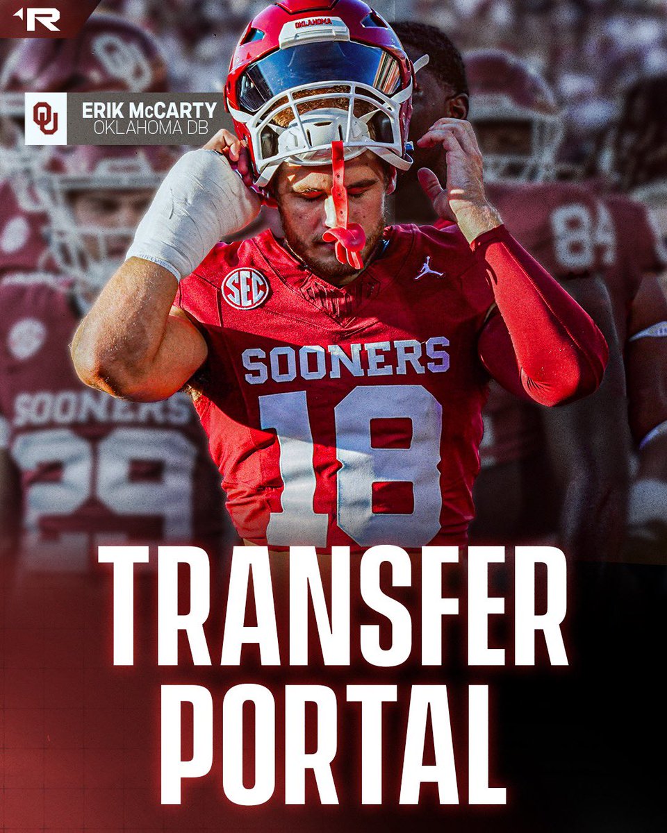Reserve safety Erik McCarty, an OU legacy and a McAlester (Okla.) native, will transfer after two seasons with the #Sooners. He has three years of eligibility remaining.

➡️ oklahoma.rivals.com/news/oklahoma-…