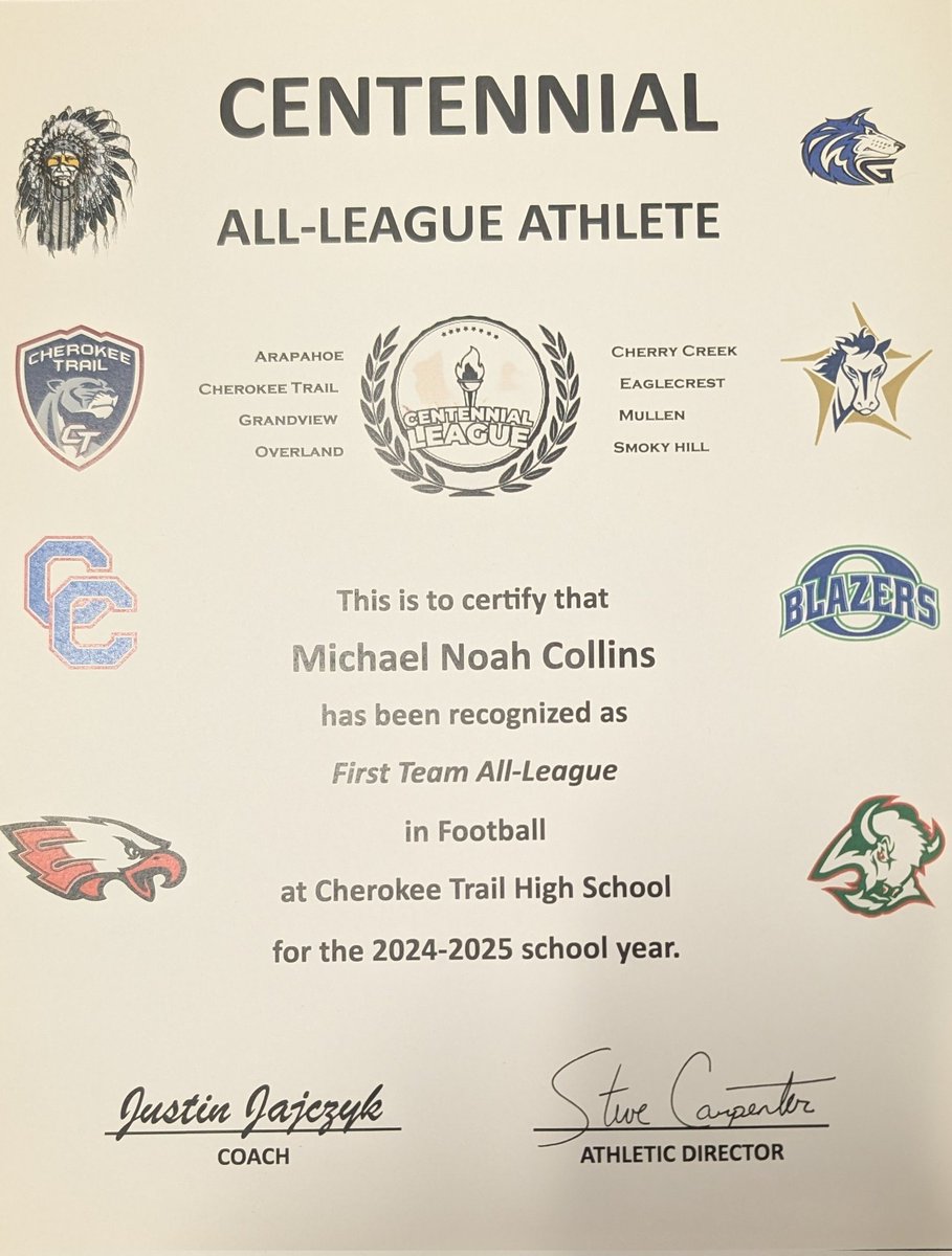 Extremely blessed to be named First Team All-League in the most competitive league in Colorado!