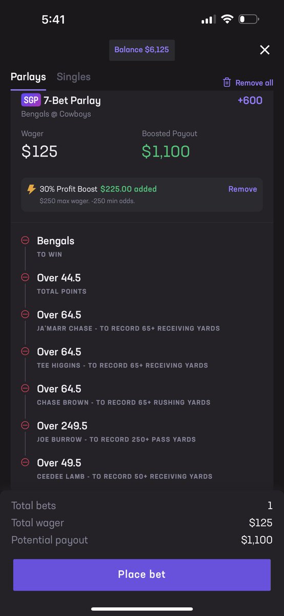 Honeill74Hunter's tweet photo. @Blain_Crain here’s two weekends in a row picking 6+ nfl correct unfortunate cash out in one left some money on the table but I also put me picks for tonight https://t.co/qCsuvjYufl