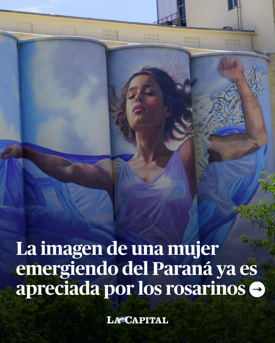 lacapital's tweet photo. Los silos Davis ya muestran su apariencia definitiva y aseguran que en pocas semanas será la inauguración 🙌💫

De no mediar contratiempos, el nuevo #mural de los #silosDavis estará listo en menos de dos semanas. De esta forma, quedará habilitada la fachada que ya asoma con la figura de una joven saliendo del río Paraná, con un vestido que recuerda a la bandera argentina y un fondo del cielo celeste y blanco. 🇦🇷✨

→ https://t.co/4dghwAhyyx

Fotos: Celina Mutti Lovera / La Capital