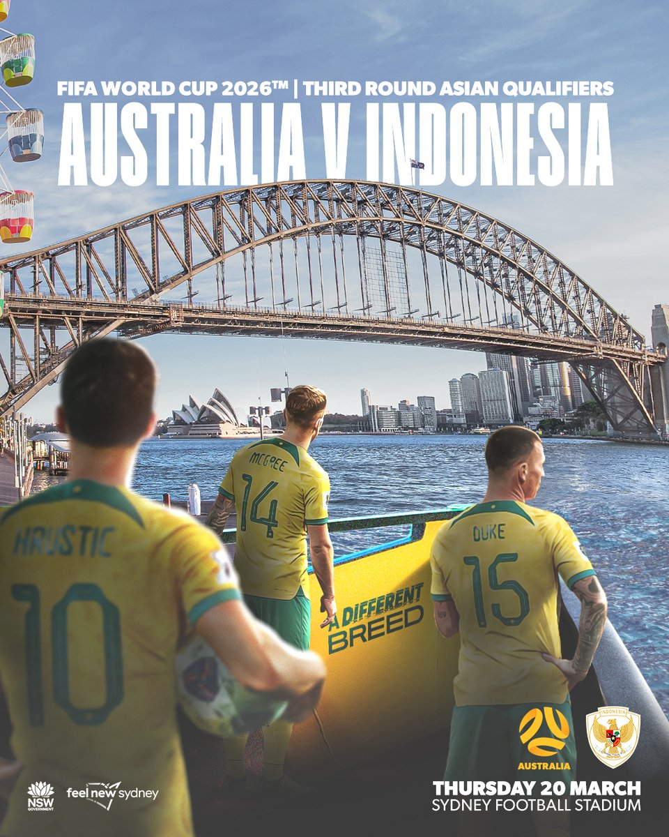 Subway Socceroos (@socceroos) on Twitter photo OFFICIAL: We're returning to Sydney in March 2025 ๐
For the first time since its rebuild, the Subway #Socceroos will play at the Sydney Football Stadium for our <a href="/FIFAWorldCup/">FIFA World Cup</a> Round Three AFC Asian Qualifierโข๏ธ against Indonesia ๐ฎ๐ฉ
Ticket Pre-Sale starts at 10am AEDT on OFFICIAL: We're returning to Sydney in March 2025 ๐
For the first time since its rebuild, the Subway #Socceroos will play at the Sydney Football Stadium for our <a href="/FIFAWorldCup/">FIFA World Cup</a> Round Three AFC Asian Qualifierโข๏ธ against Indonesia ๐ฎ๐ฉ
Ticket Pre-Sale starts at 10am AEDT on