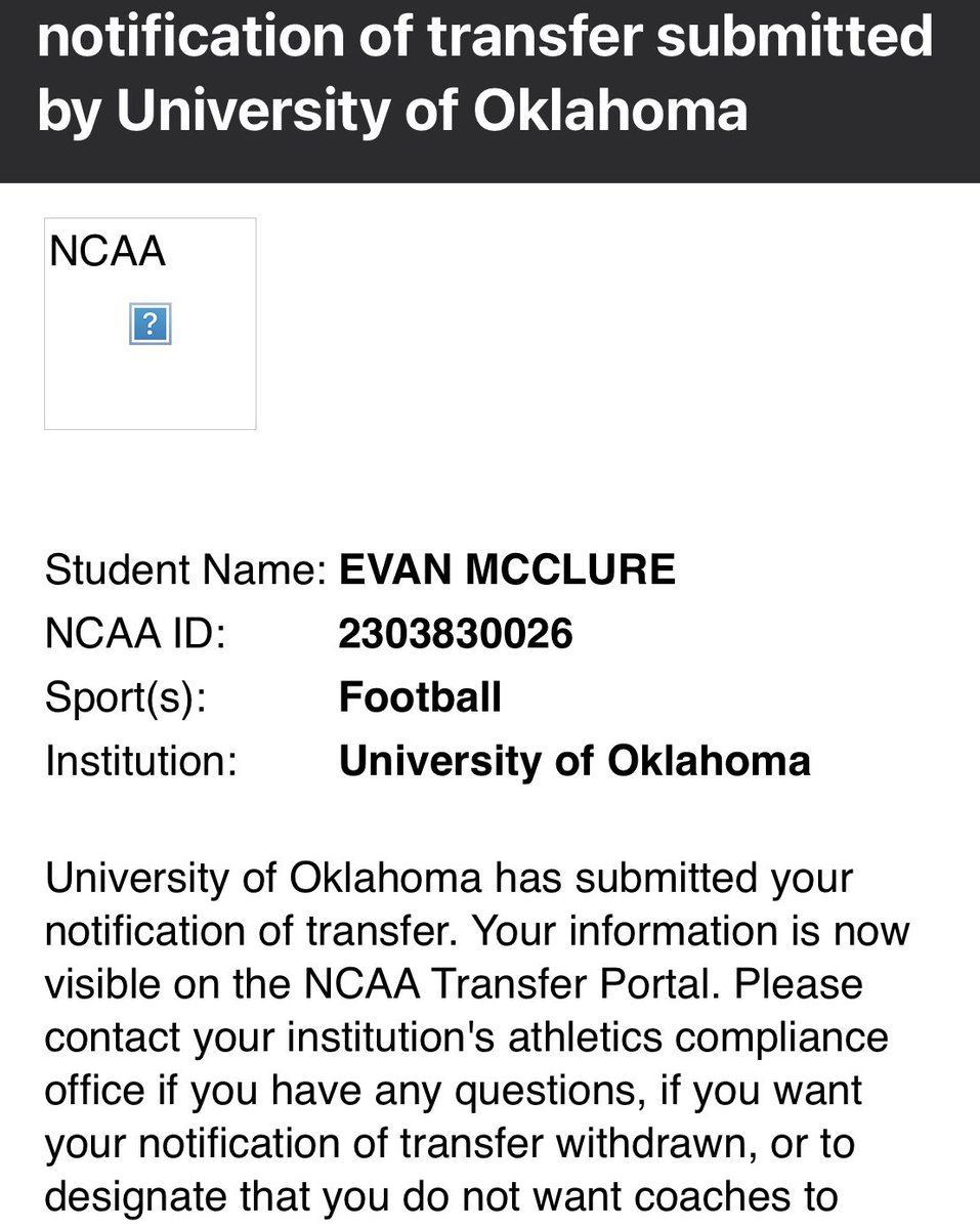 Officially in the Transfer Portal.