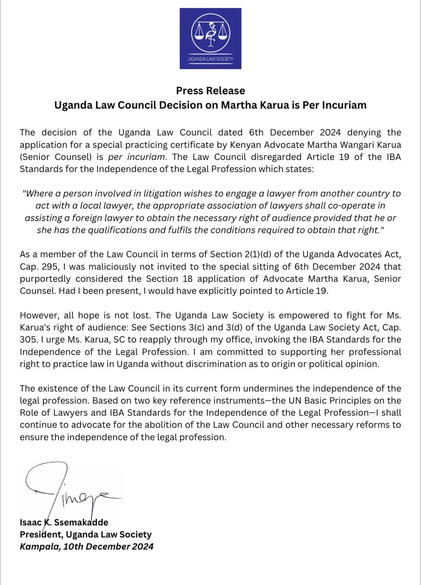 IsaacSsemakadde's tweet photo. REBELS: My statement on @MarthaKarua 
#RadicalNewBar #BangTheTable #NoGulag https://t.co/lu9zdlEPti